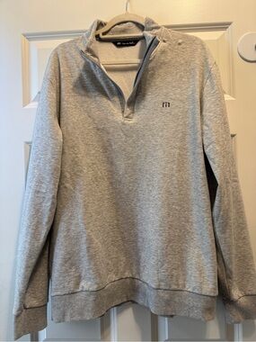 Travis Mathew Light Gray Heather Quarter-Zip Pullover
